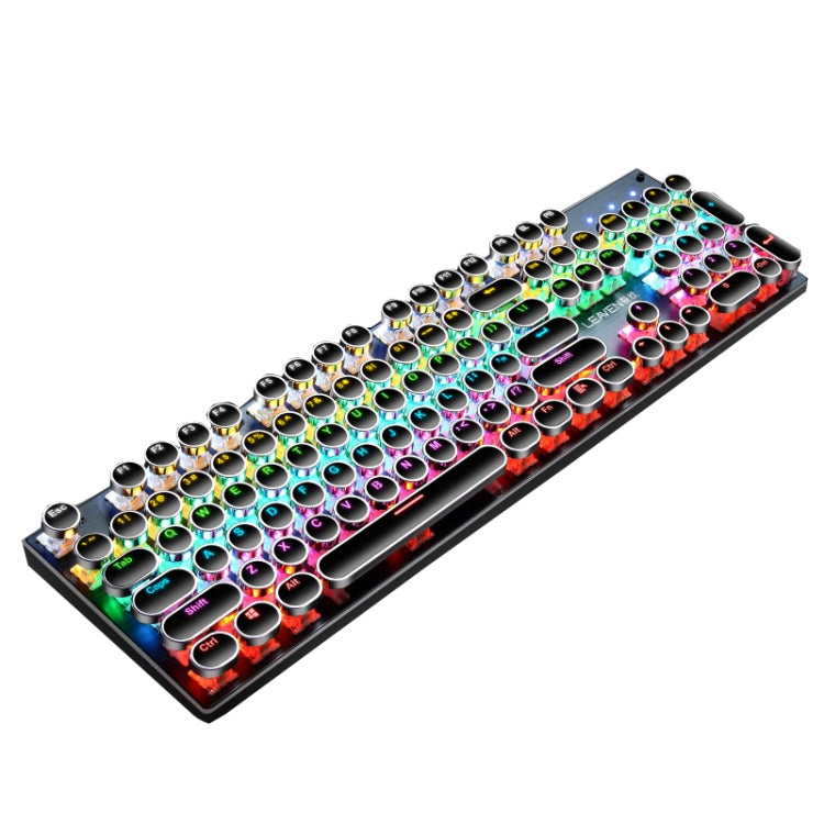 104 Keys Green Shaft RGB Luminous Keyboard Computer Game USB Wired Metal Mechanical Keyboard, Cabel Length:1.5m, Style: Punk Word Through Version (Black) - Wired Keyboard by PMC Jewellery | Online Shopping South Africa | PMC Jewellery | Buy Now Pay Later Mobicred