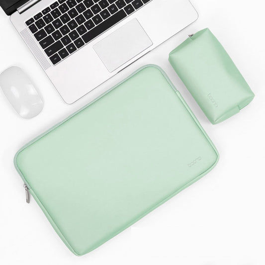 Baona BN-Q001 PU Leather Laptop Bag, Colour: Mint Green + Power Bag, Size: 11/12 inch - 12.1 inch by Baona | Online Shopping South Africa | PMC Jewellery | Buy Now Pay Later Mobicred