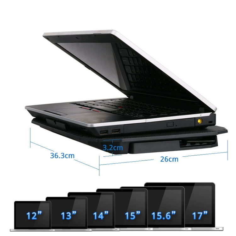 ICE COOREL N106 Laptop Base Adjustment Radiator Dual-Fan Notebook Cooling Bracket, Colour: Standard Version (Blue Light) - Cooling Pads by ICE COOREL | Online Shopping South Africa | PMC TechLife | Buy Now Pay Later Mobicred