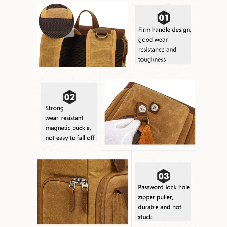 K-86 Casual Shoulder Camera Bag Contrast Waterproof Batik Canvas Single Digital Camera Photo Backpack(Green) - Backpack by PMC TechLife | Online Shopping South Africa | PMC TechLife | Buy Now Pay Later Mobicred