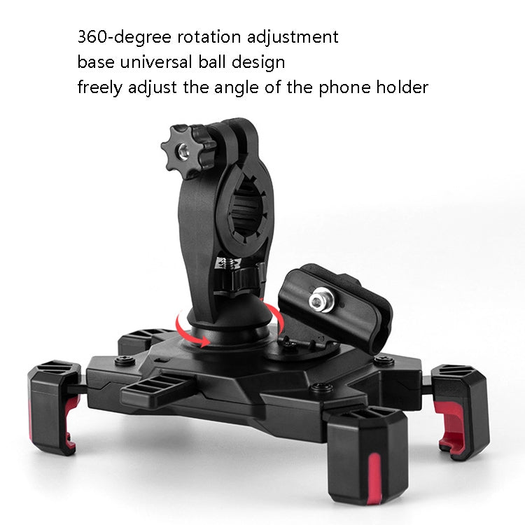 CYCLINGBOX Bicycle Mobile Phone Bracket With Parasol Rider Mobile Phone Frame, Style: Rearview Mirror Installation (Red) - Holders by CYCLINGBOX | Online Shopping South Africa | PMC TechLife | Buy Now Pay Later Mobicred