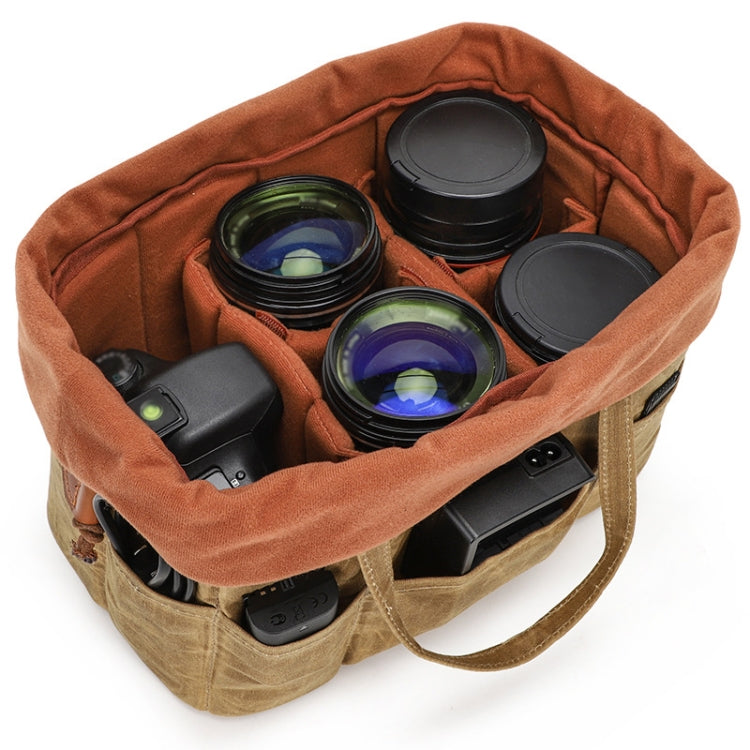 K707 Portable SLR Lens Liner Bag Camera Storage Bag(Khaki) - Strap Satchel by PMC TechLife | Online Shopping South Africa | PMC TechLife | Buy Now Pay Later Mobicred