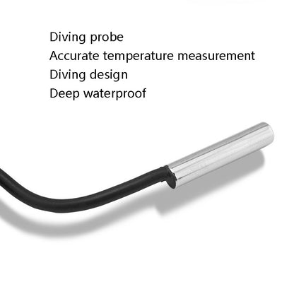 Fish Tank Digital Thermometer Waterproof Probe Electronic Measuring Thermometer, Line Length: 1m (Black) - Thermometer by PMC Jewellery | Online Shopping South Africa | PMC Jewellery