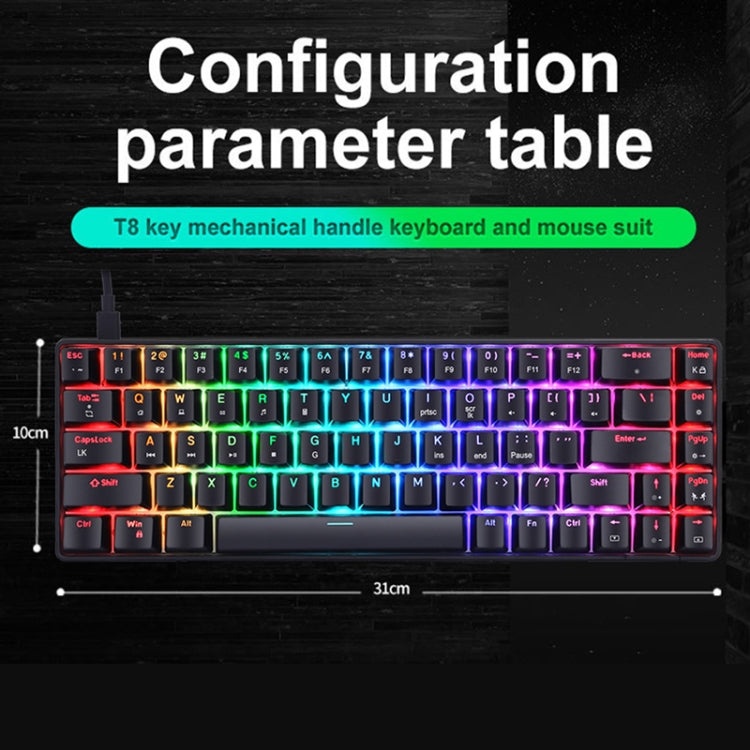 T8 68 Keys Mechanical Gaming Keyboard RGB Backlit Wired Keyboard, Cable Length:1.6m(Black Green Shaft) - Wired Keyboard by PMC Jewellery | Online Shopping South Africa | PMC Jewellery | Buy Now Pay Later Mobicred