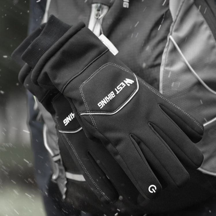 WEST BIKING YP0211221 Winter Warm Fleece Riding Gloves Non-Slip Waterproof Touch Screen Gloves, Size: XL(Black) - free shipping - PMc TechLife - Order now!