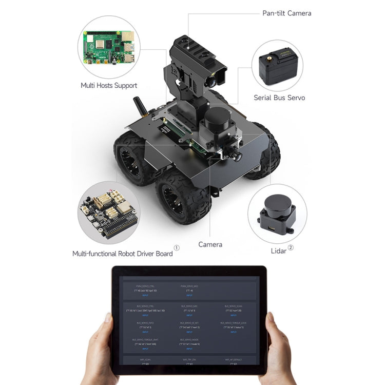 Waveshare WAVE ROVER Flexible Expandable 4WD Mobile Robot Chassis, Onboard ESP32 Module(UK Plug) - free shipping - PMC TechLife - Order now!