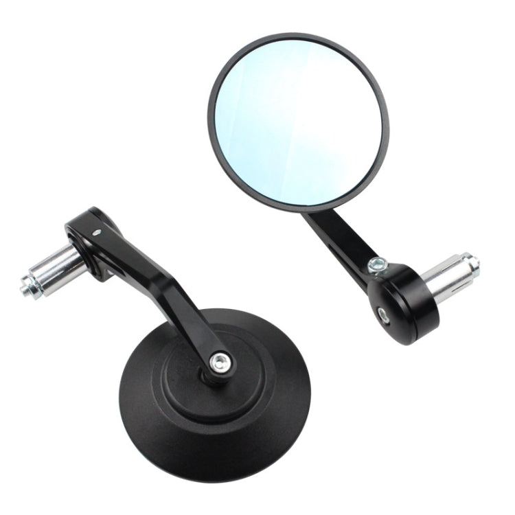 Motorcycle Electric Vehicle Modified Accessories Retro Circular CNC Hand Mirror Rear View Mirror(Black) - Side Mirrors by PMC Jewellery | Online Shopping South Africa | PMC Jewellery | Buy Now Pay Later Mobicred