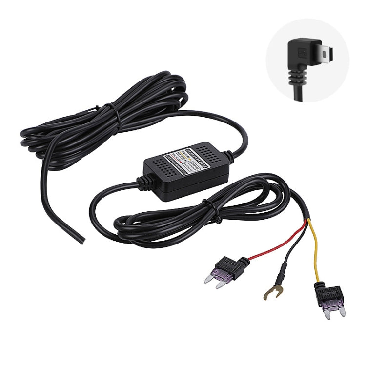 H516 Recording Step-down Line Shrinkage Video Car Charger Line Parking Monitoring Three-Core Power Cord, Model: With Fuse(Mini Right Elbow) - Cables & Connectors by PMC Jewellery | Online Shopping South Africa | PMC Jewellery | Buy Now Pay Later Mobicred