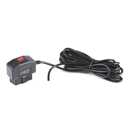 H508 OBD Car Charger Driving Recorder Power Cord 12/24V To 5V With Switch Low Pressure Protection Line, Specification: Micro Left Elbow - Cables & Connectors by PMC Jewellery | Online Shopping South Africa | PMC Jewellery | Buy Now Pay Later Mobicred