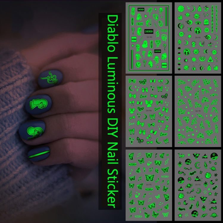 10 PCS Waterproof Sweat Proof Environmental Luminous DIY Nail Stickers(SN-147) - Nail Stickers by PMC Jewellery | Online Shopping South Africa | PMC Jewellery | Buy Now Pay Later Mobicred