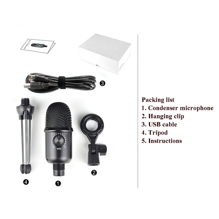 MVD-2 Condenser Microphone Computer USB Recording Desktop Microphone With Tripod - Microphone by PMC Jewellery | Online Shopping South Africa | PMC Jewellery | Buy Now Pay Later Mobicred