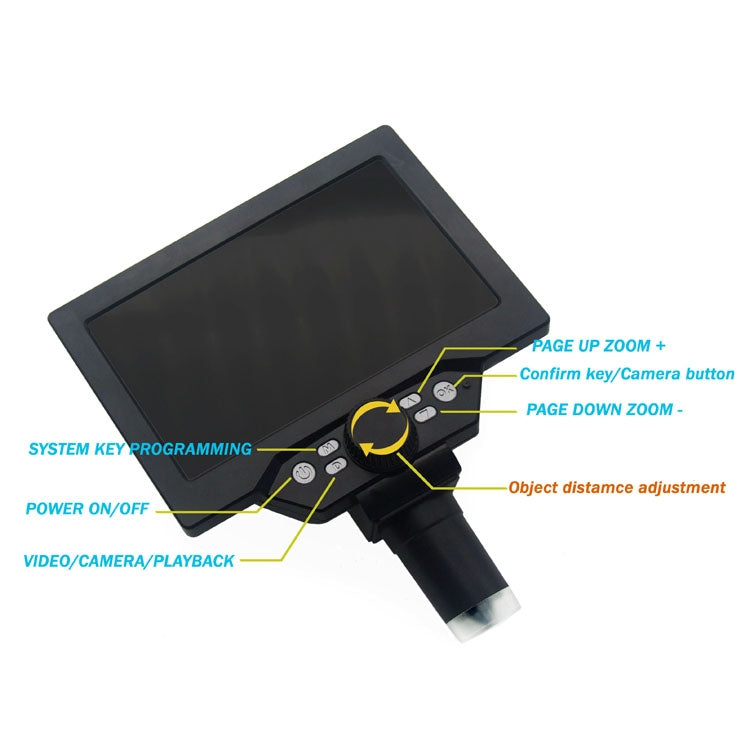 G1200D 7 Inch LCD Screen 1200X Portable Electronic Digital Desktop Stand Microscope(EU Plug With Battery) - free shipping - PMC TechLife - Order now!