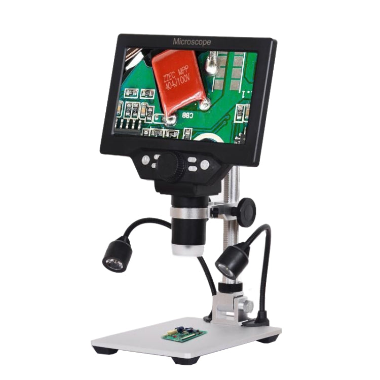 G1200D 7 Inch LCD Screen 1200X Portable Electronic Digital Desktop Stand Microscope(US Plug With Battery) - Digital Microscope by PMC Jewellery | Online Shopping South Africa | PMC Jewellery | Buy Now Pay Later Mobicred