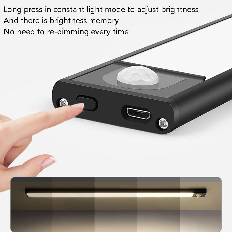 Intelligent Automatic Human Body Induction Wireless LED Lamp 20cm(Black + Warm Light) - Sensor LED Lights by PMc TechLife | Online Shopping South Africa | PMc TechLife | Buy Now Pay Later Mobicred
