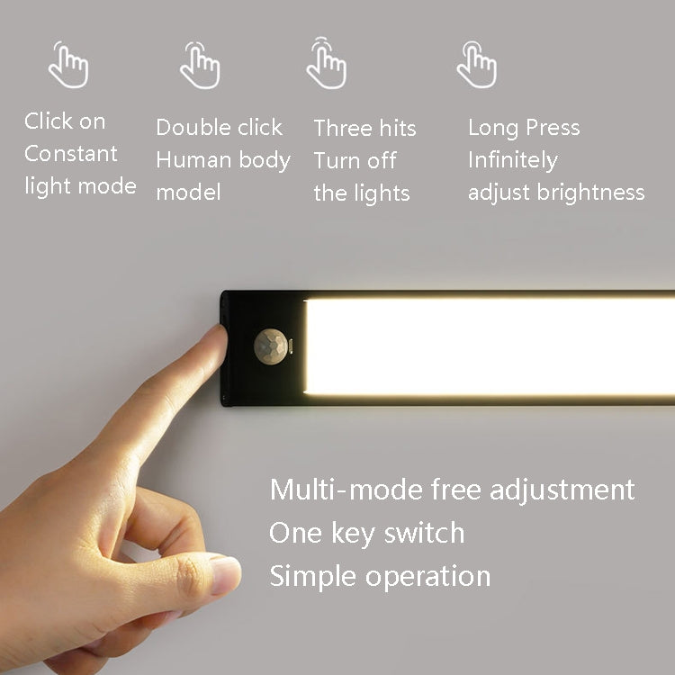 Intelligent Automatic Human Body Induction Wireless LED Lamp 40cm(Black + White Light) - Sensor LED Lights by PMC TechLife | Online Shopping South Africa | PMC TechLife | Buy Now Pay Later Mobicred