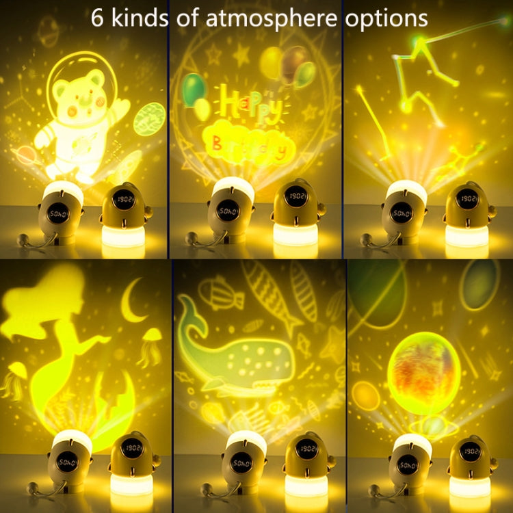 TW-L47 Small Rocket Portable Clock LED Projection Lamp(Beige) - Novelty Clock by PMc TechLife | Online Shopping South Africa | PMc TechLife | Buy Now Pay Later Mobicred