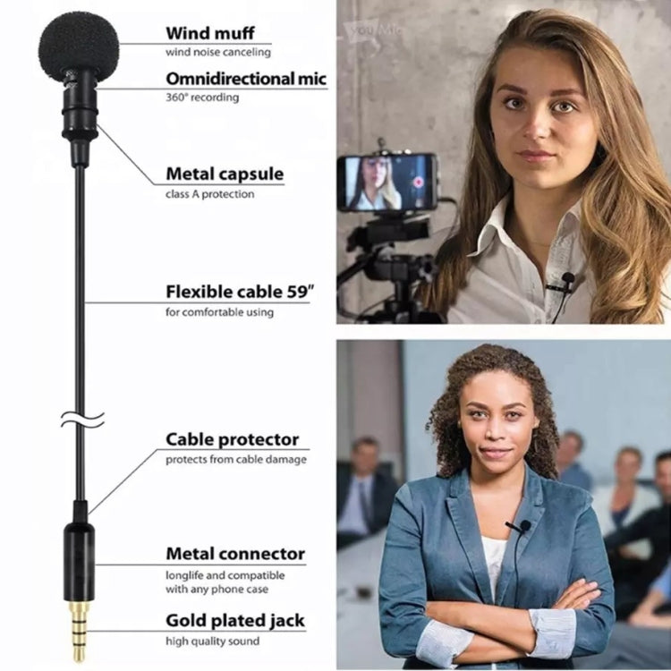 GAM-140 Mobile Phone Recording Collar Microphone(Black) - Microphone by PMC Jewellery | Online Shopping South Africa | PMC Jewellery