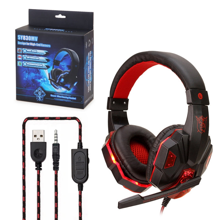 Soyto SY830 Computer Games Luminous Wired Headset, Color: For PC (Black Red) - Multimedia Headset by Soyto | Online Shopping South Africa | PMC Jewellery | Buy Now Pay Later Mobicred