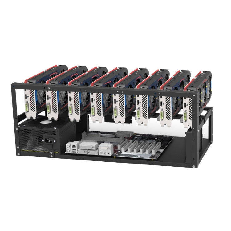 GR-8K605 Open Chassis 6 Card 8 Card Fixed Bracket(Black) - Caddies & Enclosures by PMC Jewellery | Online Shopping South Africa | PMC Jewellery | Buy Now Pay Later Mobicred