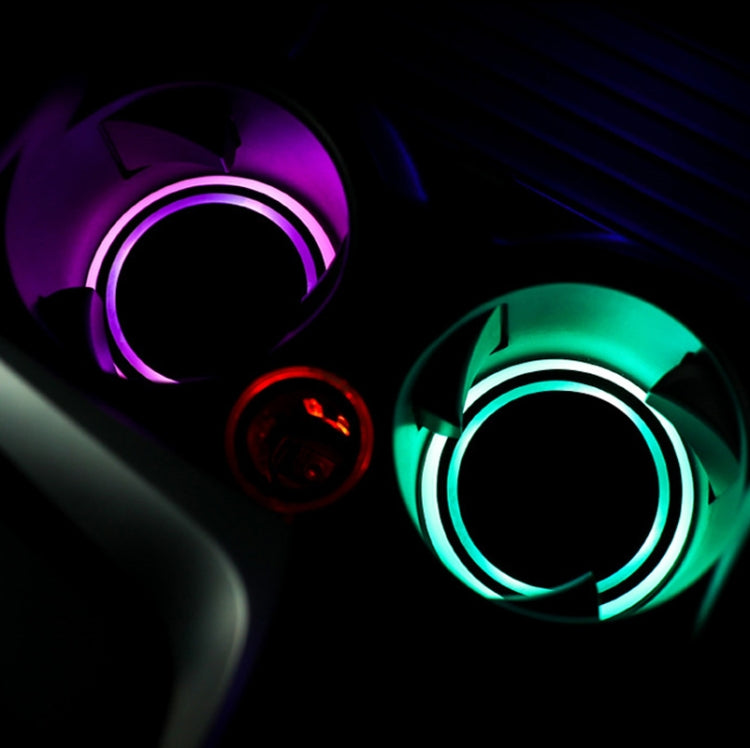 1 Pair 68mm LED Smart Light-Emitting Coaster Light Car Cup Slot Atmosphere Light(Brick) - Car Drink Holders by PMC TechLife | Online Shopping South Africa | PMC TechLife | Buy Now Pay Later Mobicred