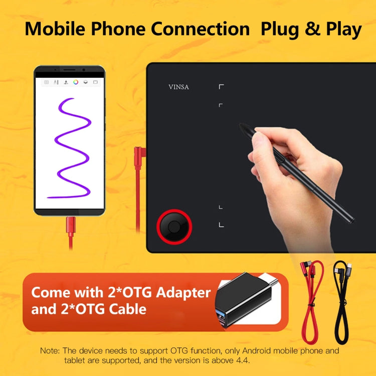 VINSA T608 Can Connected To Mobile Phone Hand-Painted Board, Style: Package 1 -  by PMC TechLife | Online Shopping South Africa | PMC TechLife | Buy Now Pay Later Mobicred