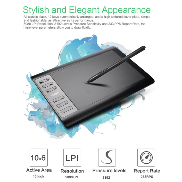 VINSA VIN1060PLUS Hand Painting Digital Board, Style: Package 1 -  by PMC TechLife | Online Shopping South Africa | PMC TechLife | Buy Now Pay Later Mobicred