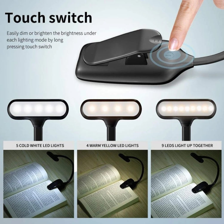 8021 Mini Book Clip Light LED Music Score Eye Protection Reading Lamp(Black) - Desk Lamps by PMc TechLife | Online Shopping South Africa | PMc TechLife | Buy Now Pay Later Mobicred