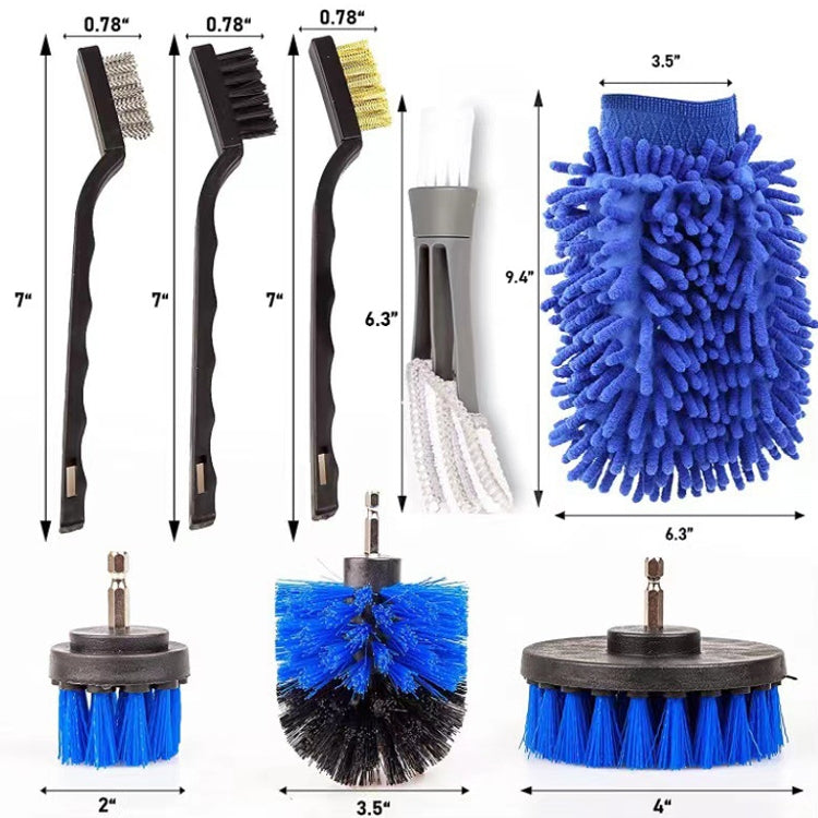 18 PCS / Set Electric Drill Cleaning Brush Water-Proof Gloves - Car washing supplies by PMC TechLife | Online Shopping South Africa | PMC TechLife | Buy Now Pay Later Mobicred