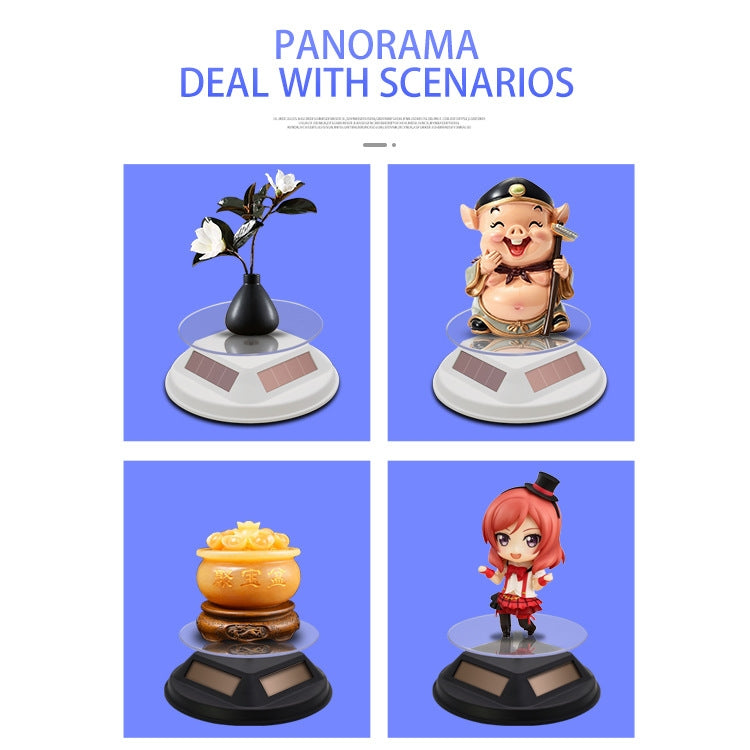 12cm Solar Rotating Display Stand Props Turntable(White) -  by PMC TechLife | Online Shopping South Africa | PMC TechLife | Buy Now Pay Later Mobicred