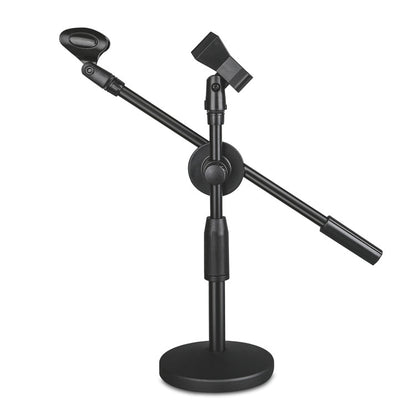 LKT-300 30-65cm Full Metal Disc Base Dual Microphone Stand,Size: 160mm Base - Stand by PMC Jewellery | Online Shopping South Africa | PMC Jewellery | Buy Now Pay Later Mobicred