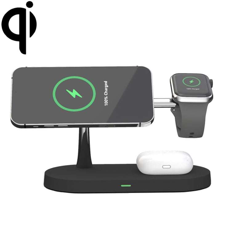 X452 3 in 1 Multifunctional 15W Wireless Charger with Night Light Function(Black) - Wireless Charger by PMC Jewellery | Online Shopping South Africa | PMC Jewellery | Buy Now Pay Later Mobicred