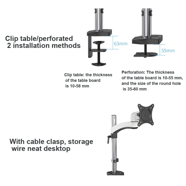 Gibbon Mounts FE112 Aluminum Alloy Lifting and Rotating LCD Computer Monitor Bracket( Clip Table) - Laptop Stand by PMC Jewellery | Online Shopping South Africa | PMC Jewellery | Buy Now Pay Later Mobicred