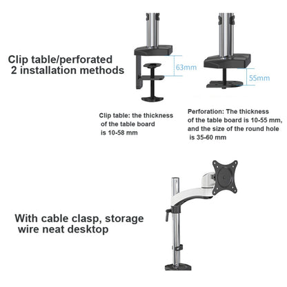 Gibbon Mounts FE112 Aluminum Alloy Lifting and Rotating LCD Computer Monitor Bracket( Clip Table) - Laptop Stand by PMC Jewellery | Online Shopping South Africa | PMC Jewellery | Buy Now Pay Later Mobicred