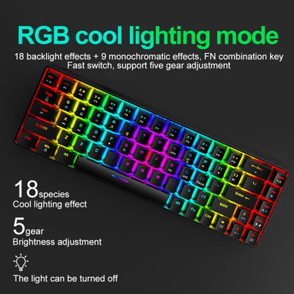 ZIYOU LANG T8 68 Keys RGB Luminous Gaming Mechanical Keyboard, Cable Length:1.6m(Pink Green Shaft) - Wired Keyboard by ZIYOU LANG | Online Shopping South Africa | PMC Jewellery | Buy Now Pay Later Mobicred