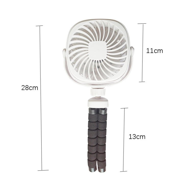 Octopus Stroller Deformation Fan Desktop Portable Handheld USB Small Fan, Colour: 1200mAh White - Electric Fans by PMC TechLife | Online Shopping South Africa | PMC TechLife | Buy Now Pay Later Mobicred