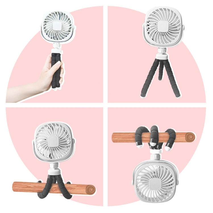 Octopus Stroller Deformation Fan Desktop Portable Handheld USB Small Fan, Colour: 1200mAh White - Electric Fans by PMC TechLife | Online Shopping South Africa | PMC TechLife | Buy Now Pay Later Mobicred