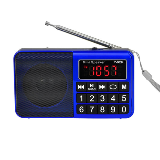 Y-928 FM Radio LED Display MP3 Support  TF Card U Disk(Blue) - Radio Player by PMC Jewellery | Online Shopping South Africa | PMC Jewellery | Buy Now Pay Later Mobicred