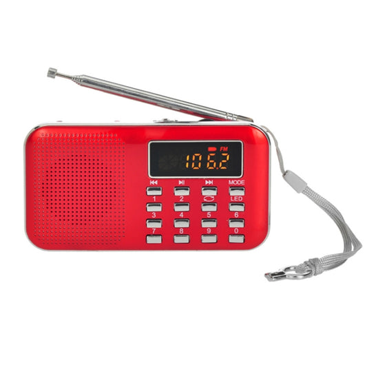 L-218AM  MP3 Radio Speaker Player Support TF Card USB with LED Flashlight Function(Red) - Radio Player by PMC Jewellery | Online Shopping South Africa | PMC Jewellery | Buy Now Pay Later Mobicred