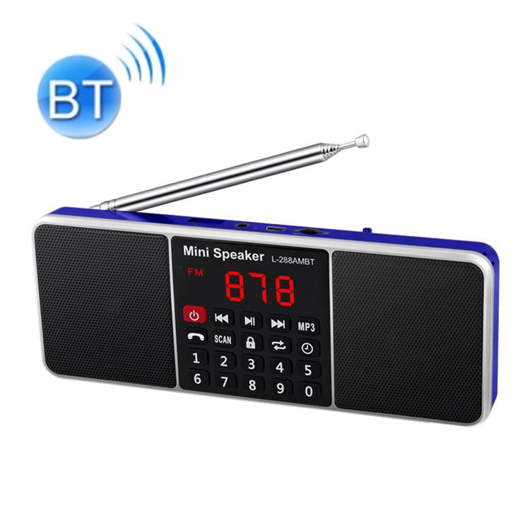 L-288AM  Bluetooth Dual Speaker Radio MP3 Player Support TF Card/U Disk with LED Display(Blue) - Radio Player by PMC Jewellery | Online Shopping South Africa | PMC Jewellery | Buy Now Pay Later Mobicred