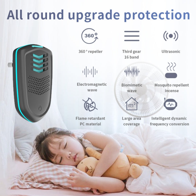 Pest Repeller Ultrasonic Mosquito Repeller Incense Heating Plug-In Mouse Repeller EU Plug(Black) - Repellents by PMC Jewellery | Online Shopping South Africa | PMC Jewellery | Buy Now Pay Later Mobicred