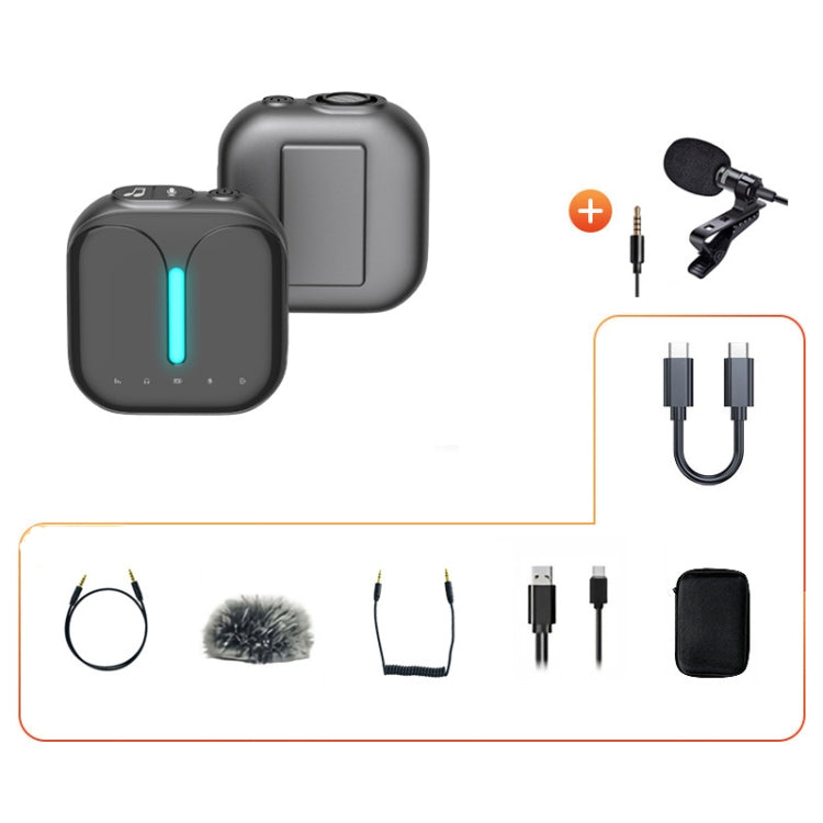 Outdoor Professional Noise-cancelling Wireless Lavalier Microphone Type-C+External Microphone - Microphone by elebest | Online Shopping South Africa | PMC TechLife | Buy Now Pay Later Mobicred
