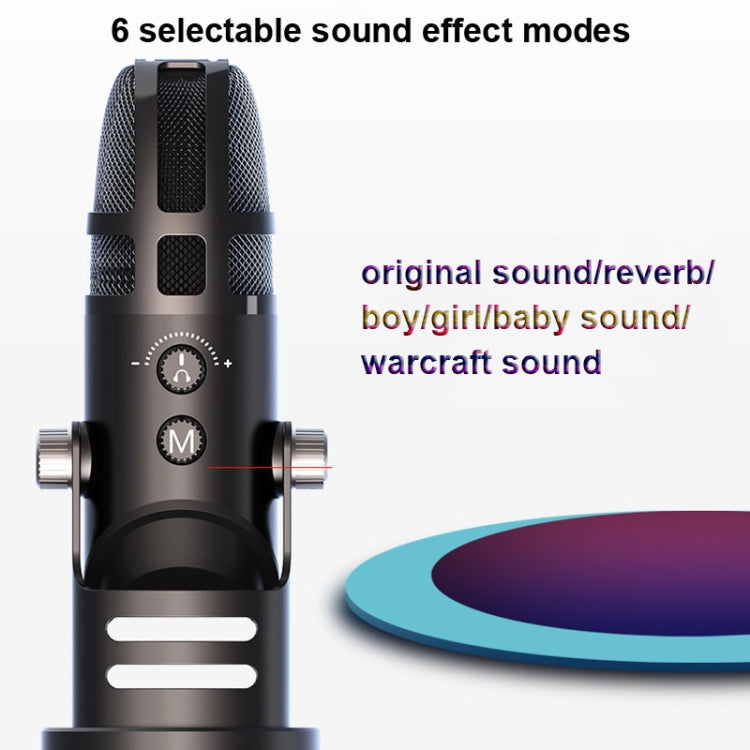 M9 RGB Condenser Microphone Built-in Sound Card,Style: Computer+Type-C+8pin+32G+3m Headphone - Microphone by PMC Jewellery | Online Shopping South Africa | PMC Jewellery | Buy Now Pay Later Mobicred