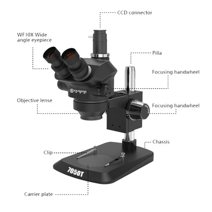 KAIGEXIN 7-50X High-definition Binocular Continuous Zoom Microscope(7050T) - Digital Microscope by KAIGEXIN | Online Shopping South Africa | PMC Jewellery | Buy Now Pay Later Mobicred