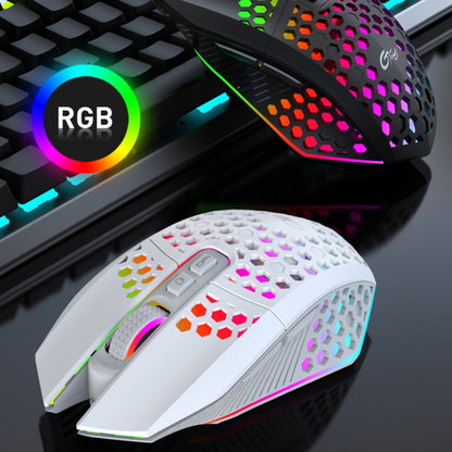 FMOUSE  X801 8 Keys 1600DPI Hollow Luminous Gaming  Office Mouse,Style: Black Wireless Rechargeable - Wireless Mice by FMOUSE | Online Shopping South Africa | PMC Jewellery | Buy Now Pay Later Mobicred