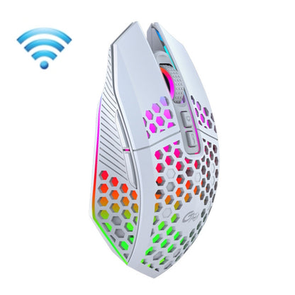 FMOUSE  X801 8 Keys 1600DPI Hollow Luminous Gaming  Office Mouse,Style: White Wireless Rechargeable - Wireless Mice by FMOUSE | Online Shopping South Africa | PMC Jewellery | Buy Now Pay Later Mobicred