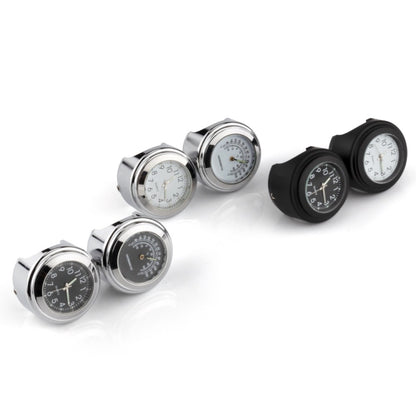 Aluminum Alloy Plating Motorcycle Handlebar Clock(Silver Shell White Background) - Electrical Instruments by PMC Jewellery | Online Shopping South Africa | PMC Jewellery