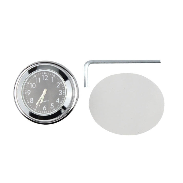 Aluminum Alloy Plating Motorcycle Handlebar Clock(Silver Shell White Background) - Electrical Instruments by PMC Jewellery | Online Shopping South Africa | PMC Jewellery