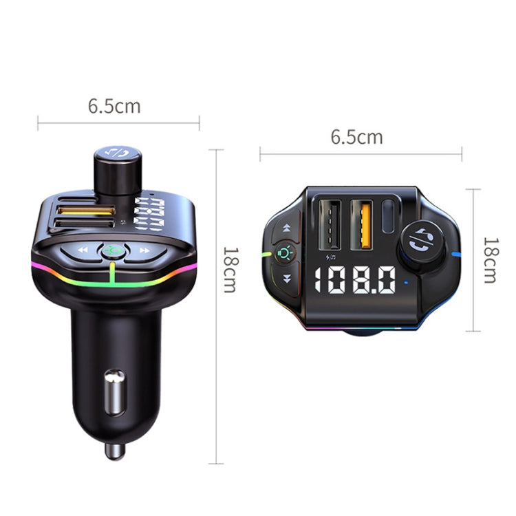 A10 Colorful Atmosphere Light FM Bluetooth Transmitter Car Charger - Bluetooth Car Kits by PMC TechLife | Online Shopping South Africa | PMC TechLife | Buy Now Pay Later Mobicred