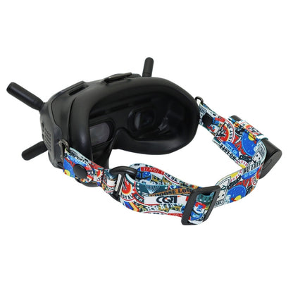 Flight Video Glasses Graffiti Color Headband Fixed Strap For DJI FPV Goggles V2 Strap + Power Line + Pad - Other Accessories by PMC Jewellery | Online Shopping South Africa | PMC Jewellery | Buy Now Pay Later Mobicred