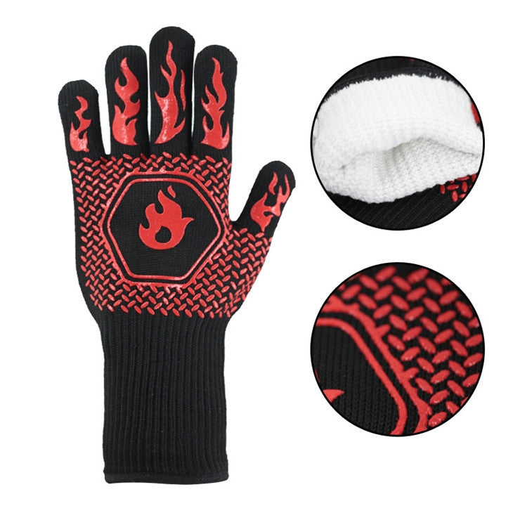 1 Pair High Temperature Resistant Silicone BBQ Gloves  Anti-Scalding Gloves(BBQ Red) - free shipping - PMC TechLife - Order now!
